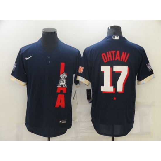 Men's Los Angeles Angels of Anaheim 17 Shohei Ohtani Navy 2021 MLB All-Star Game Authentic Jersey
