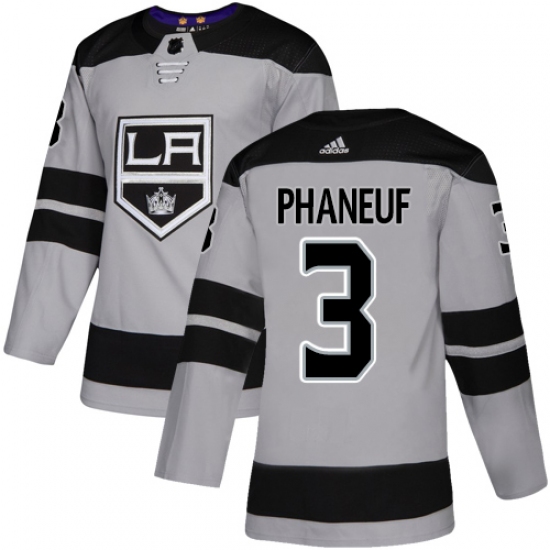 Men's Adidas Los Angeles Kings 3 Dion Phaneuf Premier Gray Alternate NHL Jersey