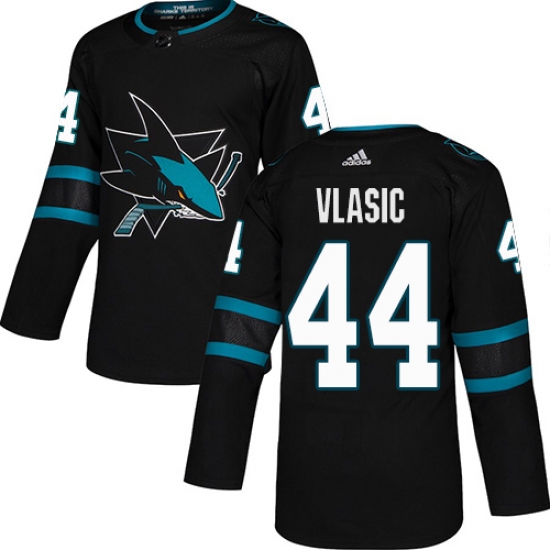Youth Adidas San Jose Sharks 44 Marc-Edouard Vlasic Premier Black Alternate NHL Jersey