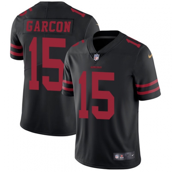 Men's Nike San Francisco 49ers 15 Pierre Garcon Black Vapor Untouchable Limited Player NFL Jersey