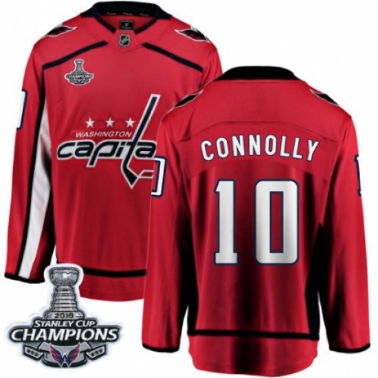Youth Washington Capitals 10 Brett Connolly Fanatics Branded Red Home Breakaway 2018 Stanley Cup Final Champions NHL Jersey