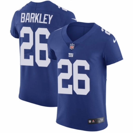 Men's Nike New York Giants 26 Saquon Barkley Royal Blue Team Color Vapor Untouchable Elite Player NFL Jersey