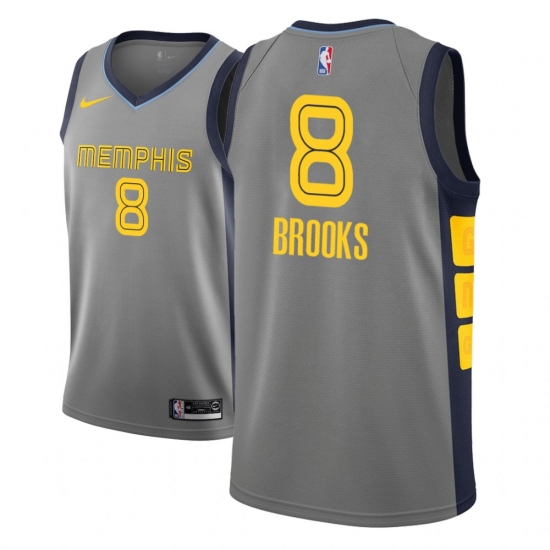 Men NBA 2018-19 Memphis Grizzlies 8 MarShon Brooks City Edition Gray Jersey