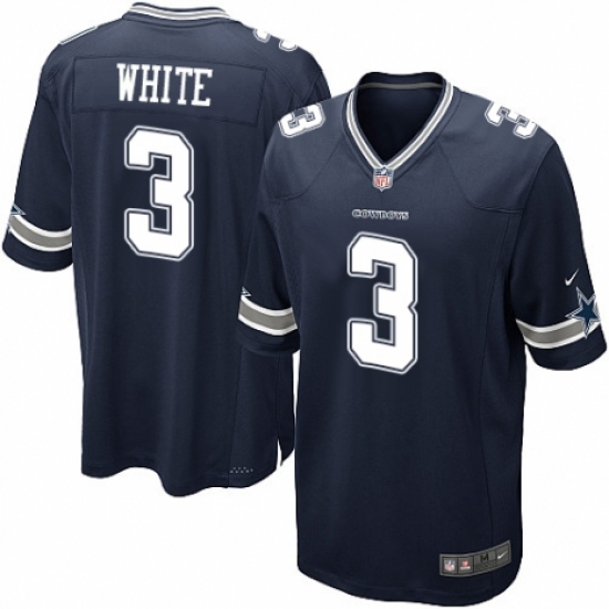 Men's Nike Dallas Cowboys 3 Mike White Game Navy Blue Team Color NFL Jersey