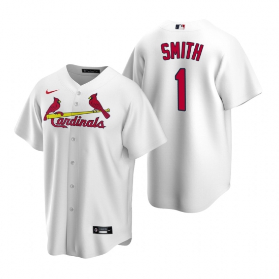Men's Nike St. Louis Cardinals 1 Ozzie Smith White Home Stitched Baseball Jersey