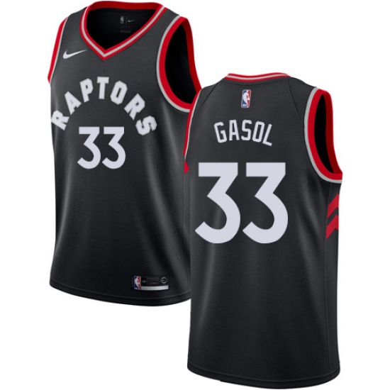 Men's Nike Toronto Raptors 33 Marc Gasol Black NBA Swingman Statement Edition Jersey