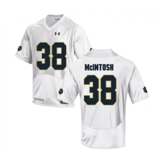 Notre Dame Fighting Irish 38 Deon McIntosh White College Football Jersey