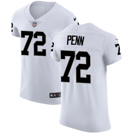 Men's Nike Oakland Raiders 72 Donald Penn White Vapor Untouchable Elite Player NFL Jersey