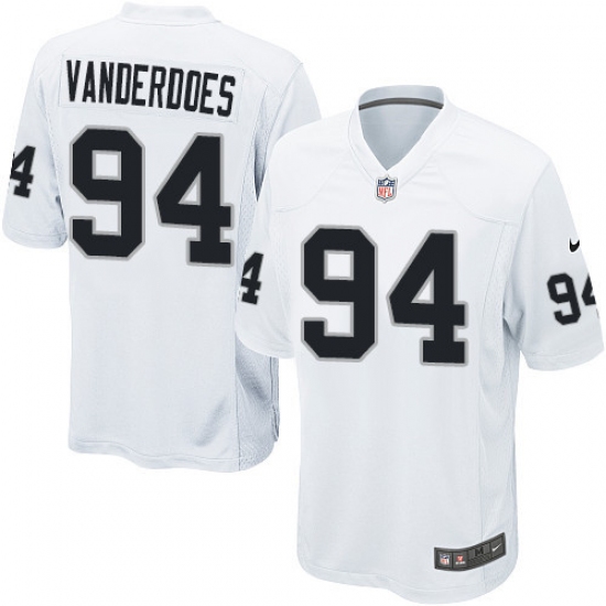 Men's Nike Oakland Raiders 94 Eddie Vanderdoes Game White NFL Jersey