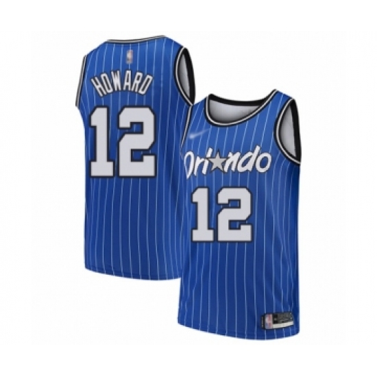 Men's Orlando Magic 12 Dwight Howard Authentic Blue Hardwood Classics Basketball Jersey
