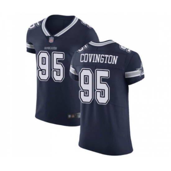 Men's Dallas Cowboys 95 Christian Covington Navy Blue Team Color Vapor Untouchable Elite Player Football Jersey
