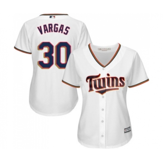 Women's Minnesota Twins 30 Kennys Vargas Replica White Home Cool Base Baseball Jersey