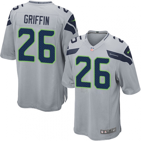 Men's Nike Seattle Seahawks 26 Shaquill Griffin Game Grey Alternate NFL Jersey