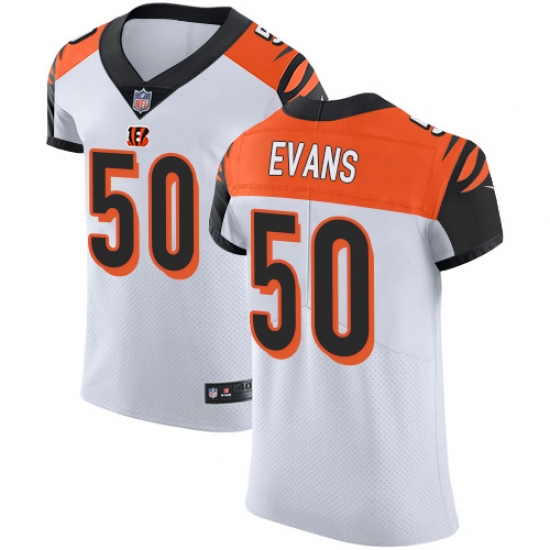 Men's Nike Cincinnati Bengals 50 Jordan Evans White Vapor Untouchable Elite Player NFL Jersey