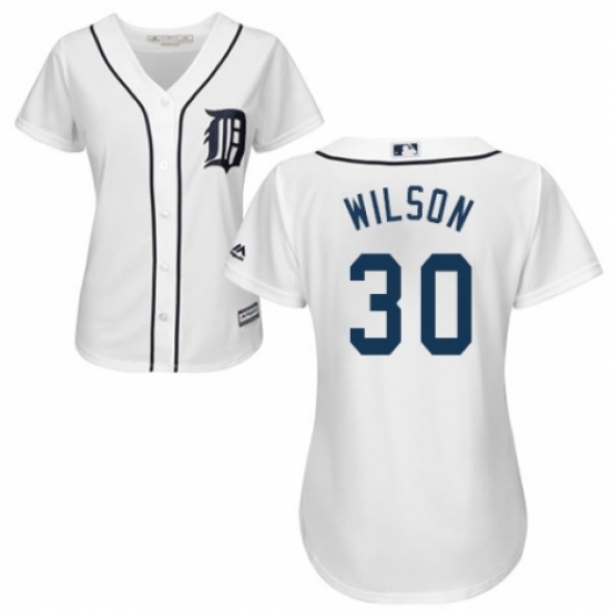 Women's Majestic Detroit Tigers 30 Alex Wilson Replica White Home Cool Base MLB Jersey