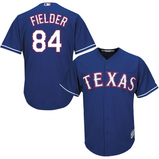 Men's Majestic Texas Rangers 84 Prince Fielder Replica Royal Blue Alternate 2 Cool Base MLB Jersey