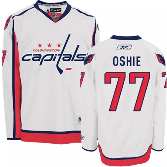 Men's Reebok Washington Capitals 77 T.J. Oshie Authentic White Away NHL Jersey