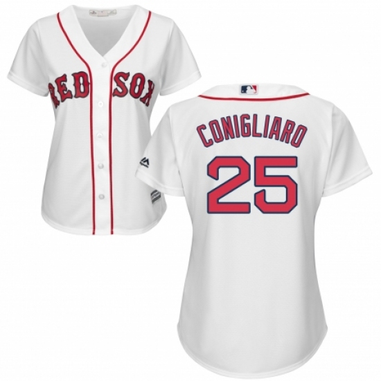 Women's Majestic Boston Red Sox 25 Tony Conigliaro Replica White Home MLB Jersey
