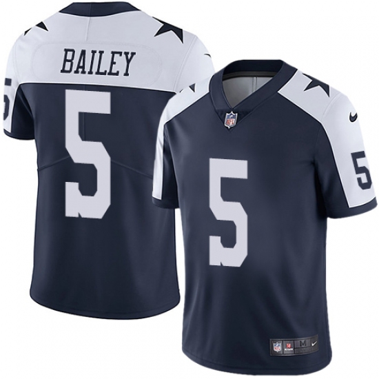 Men's Nike Dallas Cowboys 5 Dan Bailey Navy Blue Throwback Alternate Vapor Untouchable Limited Player NFL Jersey