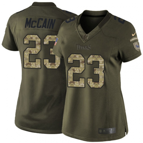 Women's Nike Tennessee Titans 23 Brice McCain Elite Green Salute to Service NFL Jersey