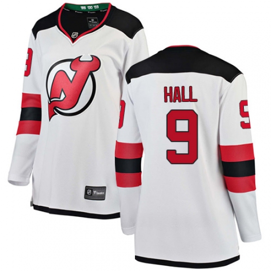 Women's New Jersey Devils 9 Taylor Hall Fanatics Branded White Away Breakaway NHL Jersey