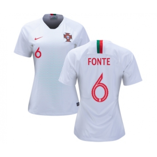 Women's Portugal 6 Fonte Away Soccer Country Jersey