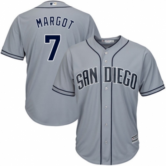 Men's Majestic San Diego Padres 7 Manuel Margot Replica Grey Road Cool Base MLB Jersey