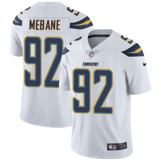 Youth Nike Los Angeles Chargers 92 Brandon Mebane Elite White NFL Jersey