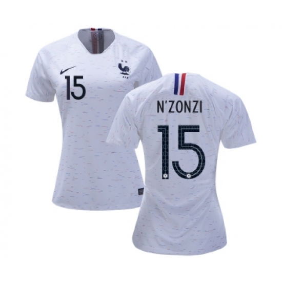 Women's France 15 N'Zonzi Away Soccer Country Jersey