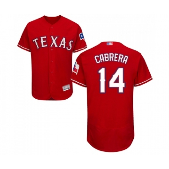 Men's Texas Rangers 14 Asdrubal Cabrera Red Alternate Flex Base Authentic Collection Baseball Jersey