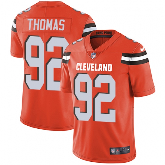 Men's Nike Cleveland Browns 92 Chad Thomas Orange Alternate Vapor Untouchable Limited Player NFL Jersey