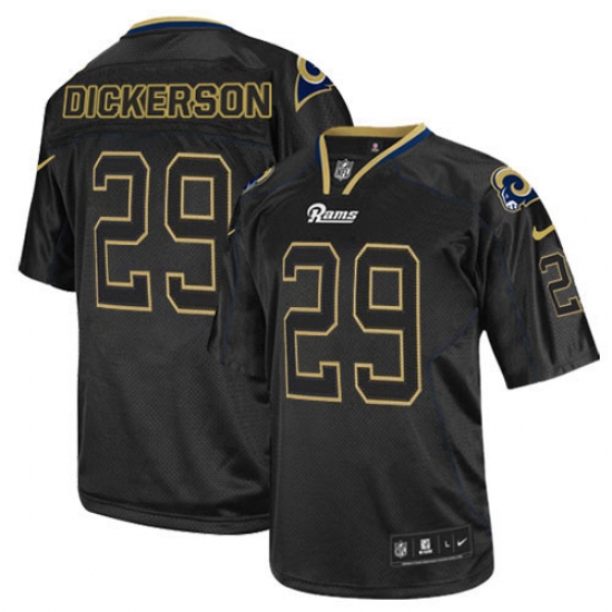 Men's Nike Los Angeles Rams 29 Eric Dickerson Elite Lights Out Black NFL Jersey