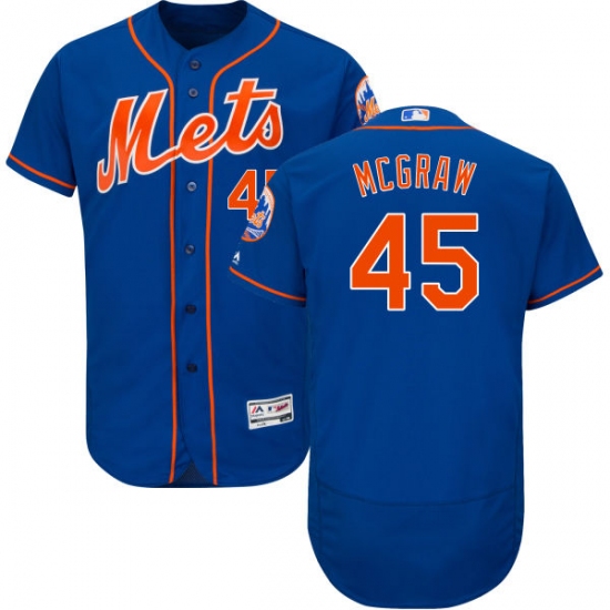 Men's Majestic New York Mets 45 Tug McGraw Royal Blue Alternate Flex Base Authentic Collection MLB Jersey