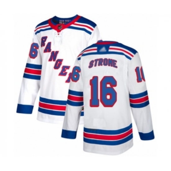 Men's New York Rangers 16 Ryan Strome Authentic White Away Hockey Jersey