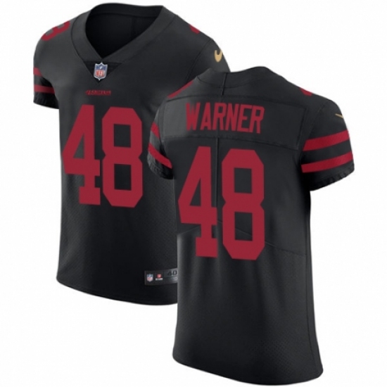 Men's Nike San Francisco 49ers 48 Fred Warner Black Alternate Vapor Untouchable Elite Player NFL Jersey