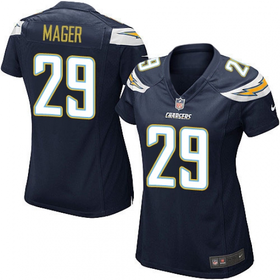 Women's Nike Los Angeles Chargers 29 Craig Mager Game Navy Blue Team Color NFL Jersey
