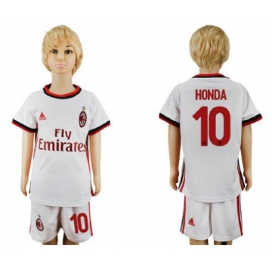 AC Milan 10 Honda Away Kid Soccer Club Jersey