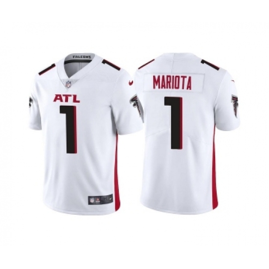 Men's Atlanta Falcons 1 Marcus Mariota White Vapor Untouchable Limited Stitched Jersey