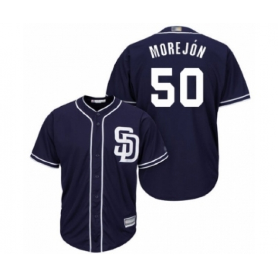 Youth San Diego Padres 50 Adrian Morejon Authentic Navy Blue Alternate 1 Cool Base Baseball Player Jersey