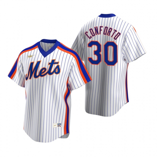 Men's Nike New York Mets 30 Michael Conforto White Cooperstown Collection Home Stitched Baseball Jersey
