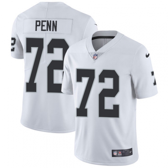 Men's Nike Oakland Raiders 72 Donald Penn White Vapor Untouchable Limited Player NFL Jersey