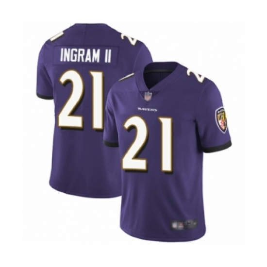 Men's Baltimore Ravens 21 Mark Ingram II Purple Team Color Vapor Untouchable Limited Player Football Jersey