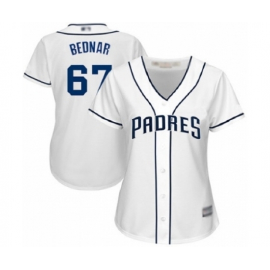 Women's San Diego Padres 67 David Bednar Authentic White Home Cool Base Baseball Player Jersey