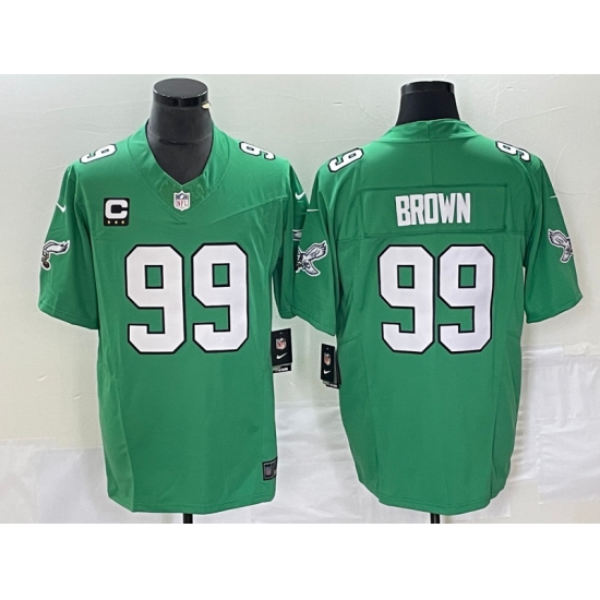 Men's Nike Philadelphia Eagles 99 Jerome Brown Green 2023 F.U.S.E. Vapor Untouchable With C Stitched Football Jersey