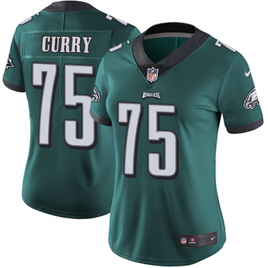 Women's Nike Philadelphia Eagles 75 Vinny Curry Midnight Green Team Color Vapor Untouchable Limited Player NFL Jersey