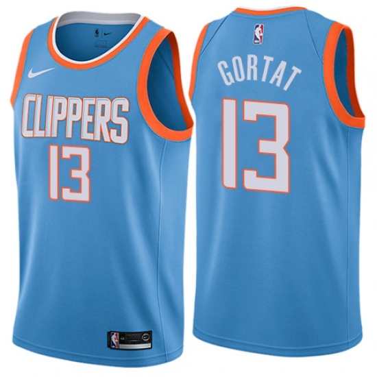 Men's Nike Los Angeles Clippers 13 Marcin Gortat Swingman Blue NBA Jersey - City Edition