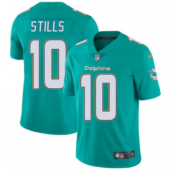 Youth Nike Miami Dolphins 10 Kenny Stills Aqua Green Team Color Vapor Untouchable Limited Player NFL Jersey