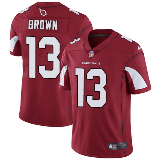 Men's Nike Arizona Cardinals 13 Jaron Brown Red Team Color Vapor Untouchable Limited Player NFL Jersey