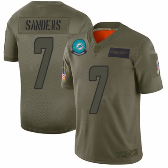 Youth Miami Dolphins 7 Jason Sanders Limited Camo 2019 Salute to Service Football Jersey