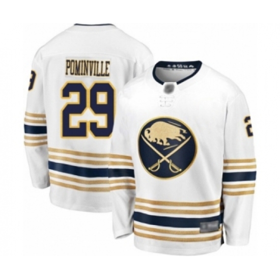 Men's Buffalo Sabres 29 Jason Pominville Fanatics Branded White 50th Season Breakaway Hockey Jersey